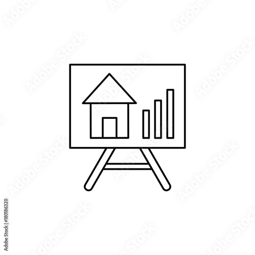 Growth of real estate prices vector icon. Real estate element. Premium quality graphic design. Signs, outline symbols collection, simple thin line icon for websites, web design