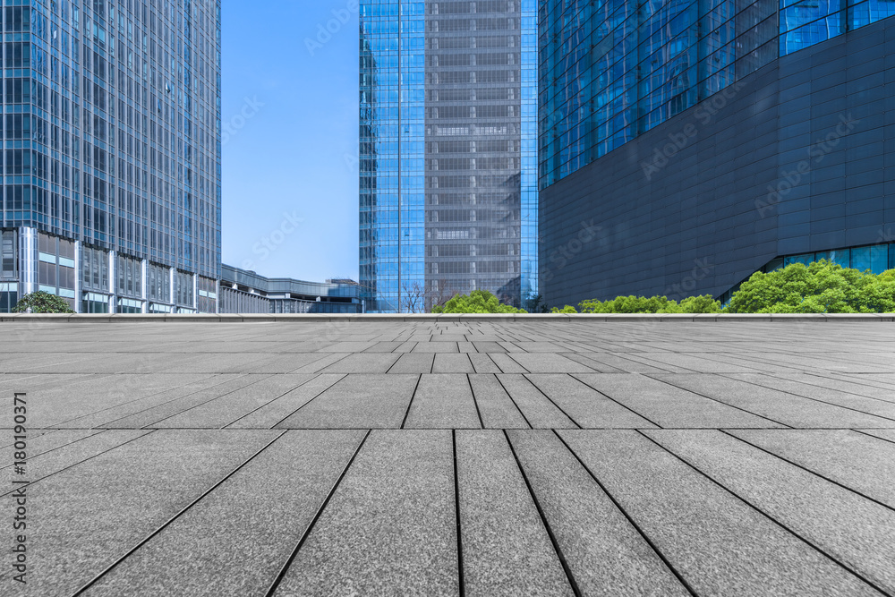 Fototapeta premium modern buildings and empty pavement in china..