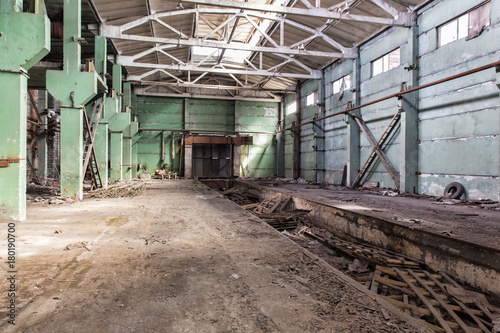 The abandoned shop of the cement plant photo