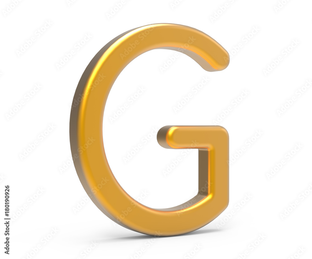 3D render metallic alphabet G 3D render metallic alphabet G