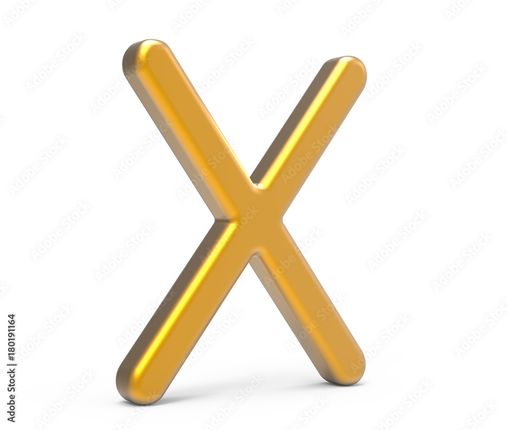 3D render metallic alphabet X 3D render metallic alphabet X