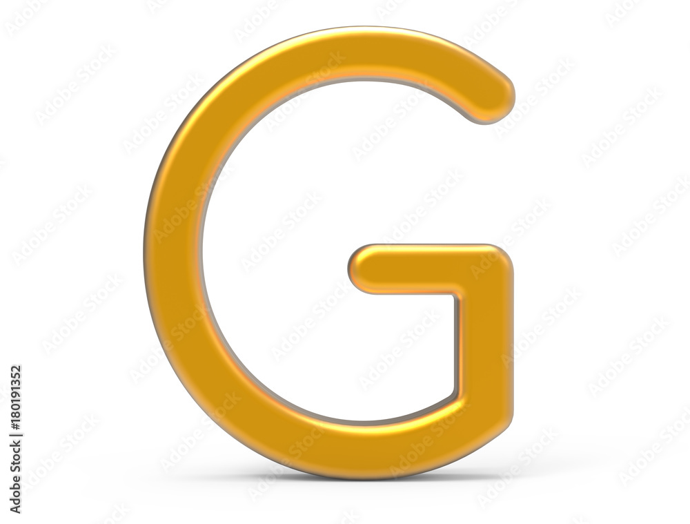 3D render metallic alphabet G 3D render metallic alphabet G