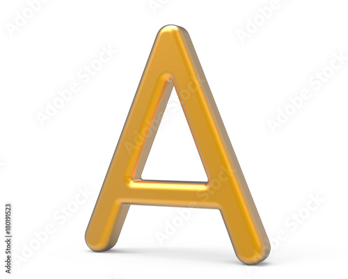 3D render metallic alphabet A