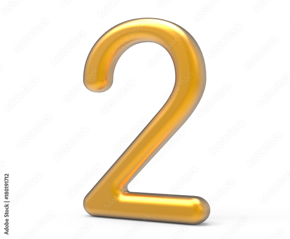 3D render golden number 2 3D render golden number 2