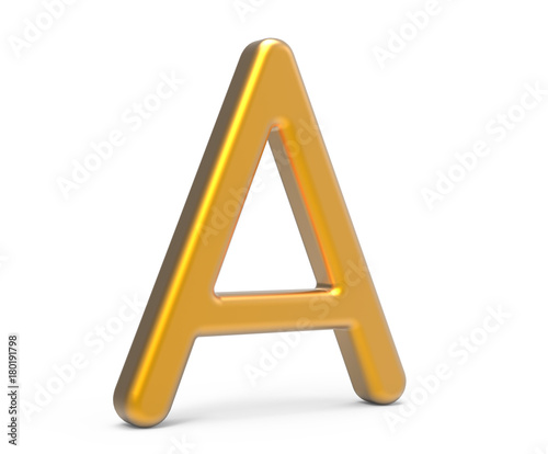3D render metallic alphabet A