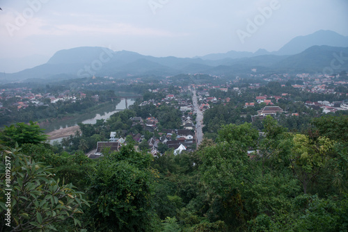 Top View cityscape of Luang Prabang, Laos.
