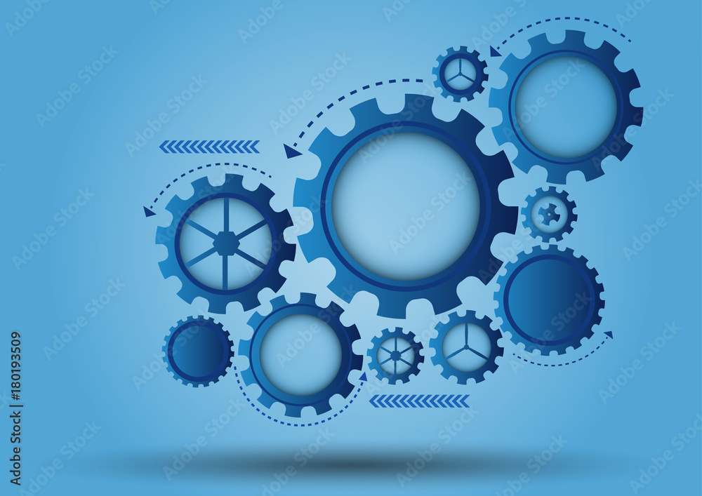 Blue gear abstract vector background