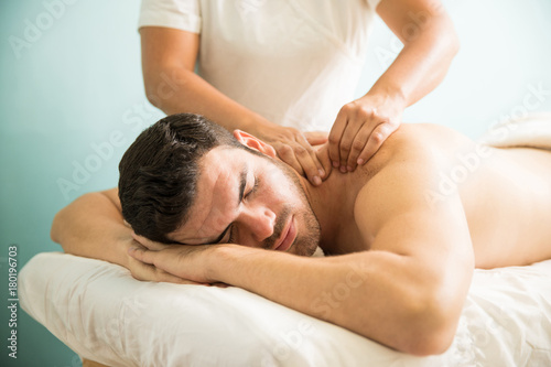Deep tissue massage at a spa