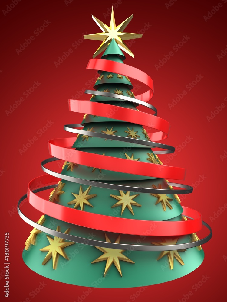 3d green and blue xmas tree 3d green and blue xmas tree