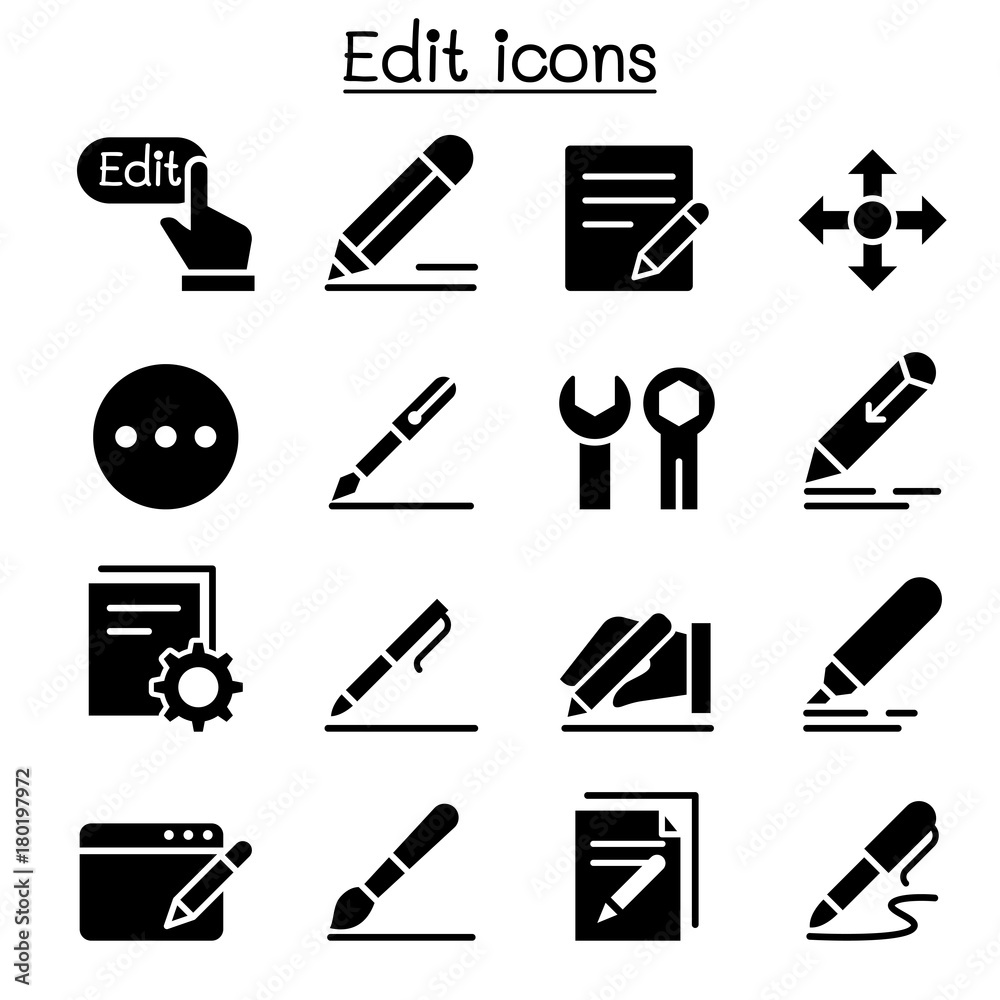 Edit icon set vector illustration graphic design Edit icon set vector illustration graphic design