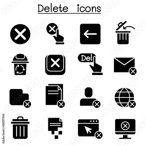 Delete icon set vector illustration graphic design