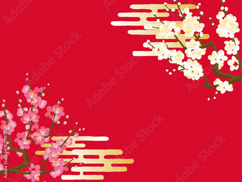 梅　背景イラスト