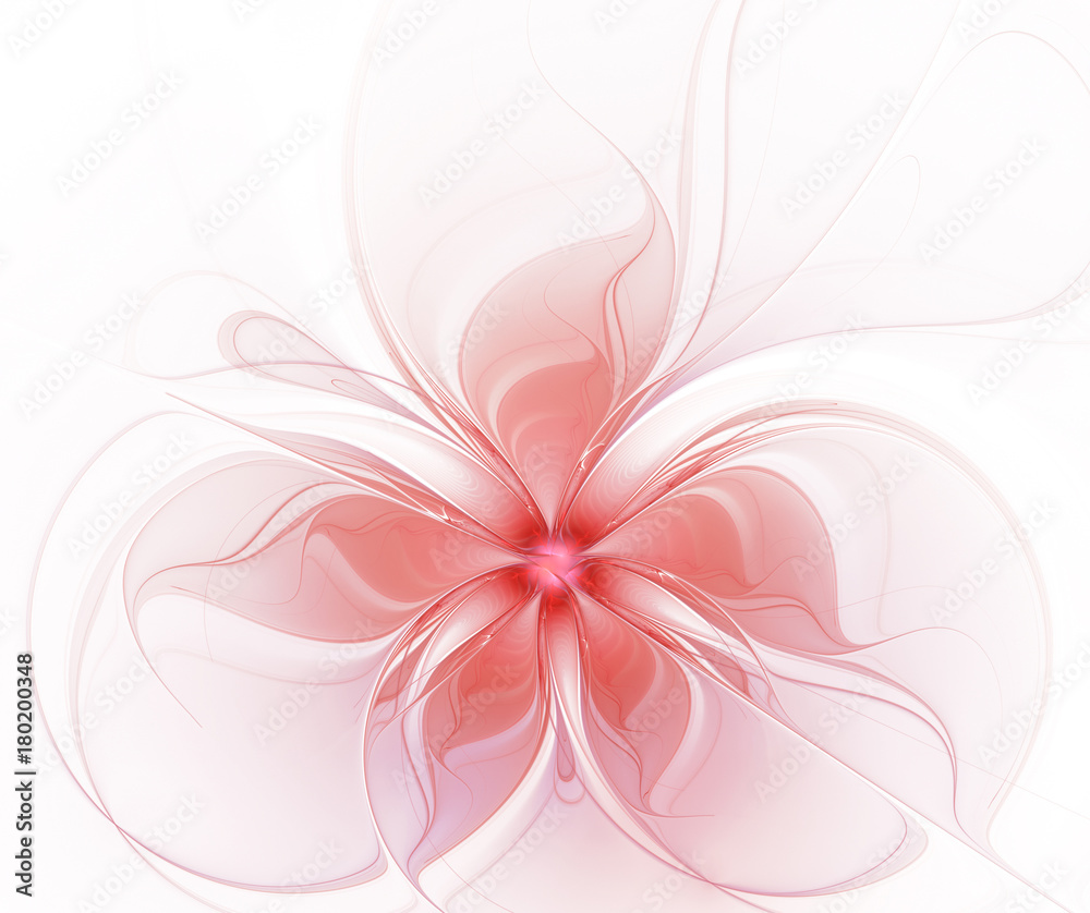 Abstract red flower on a white background Abstract red flower on a white background
