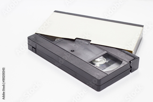 Old Videotape with white box isolated White background
