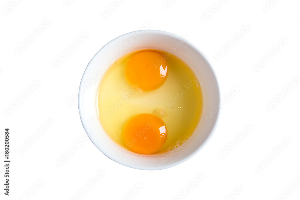 egg in bowl isolated on white background egg in bowl isolated on white background