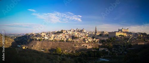 Panorama of the old city of Toledo, Tagus river, Spain © homocosmicos