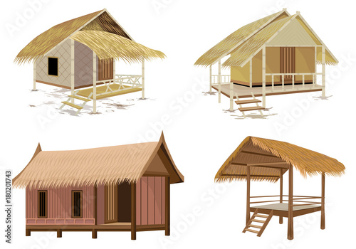 grass hut vector design