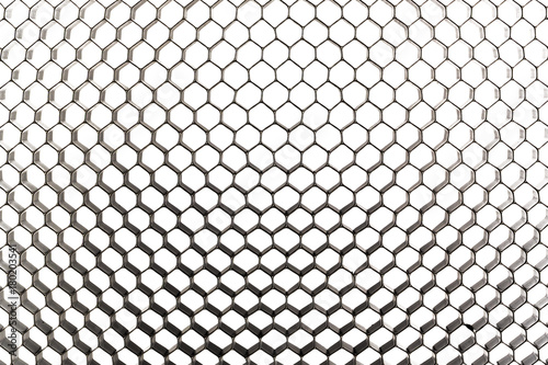 Black metal honeycomb grid isolated on white 