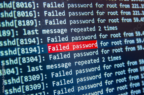Naklejka Failed password for root on server 2