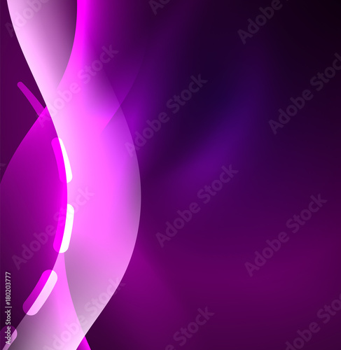 Vector glowing wave, smoke design wavy lines