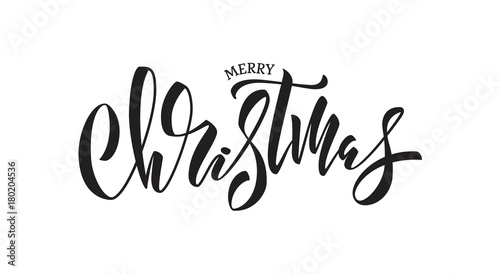 Merry christmas lettering design. Vector illustration