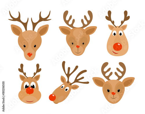 Set of Christmas reindeer photo
