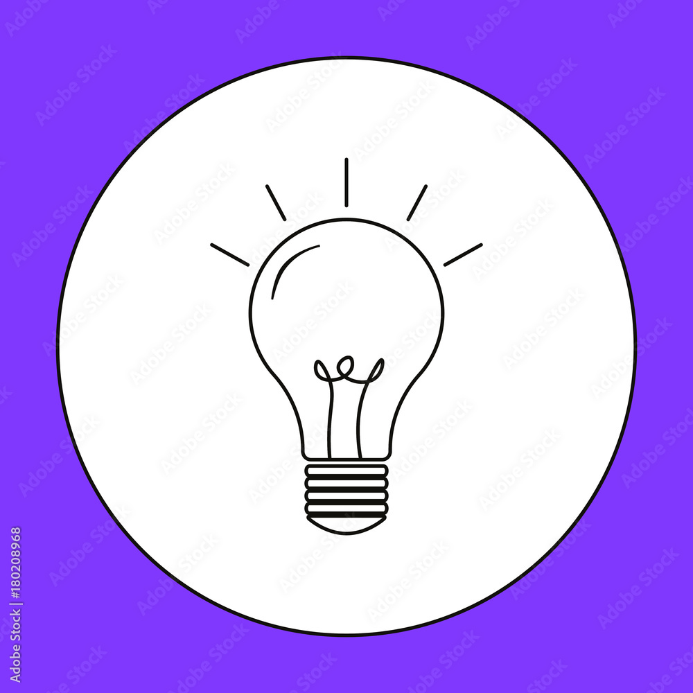 Light Bulb line icon vector. Idea sign, solution, thinking concept. Lighting Electric lamp. Electricity, shine. Trendy Flat style for graphic design, Web site, EPS Light Bulb line icon vector. Idea sign, solution, thinking concept. Lighting Electric lamp. Electricity, shine. Trendy Flat style for graphic design, Web site, EPS