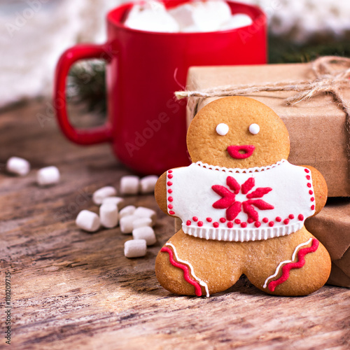 Christmas cookies. Christmas cookies with festive decoration.