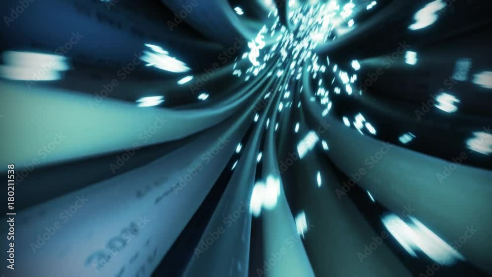 Wires cables dollar sign fly through data internet power circuit fiber 4k