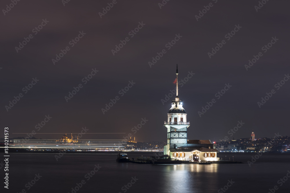 Maiden's Tower in istanbul, Turkey (KIZ KULESI - USKUDAR)