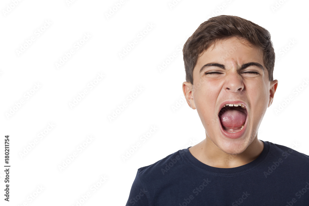 shouting boy isolated on white shouting boy isolated on white