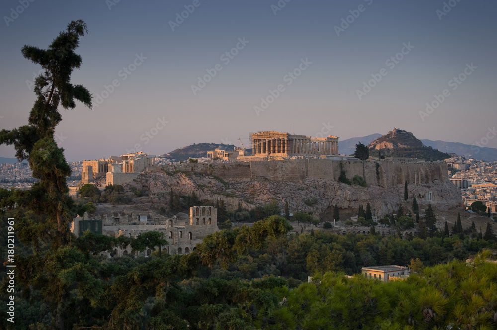 Acropolis view at sunset
