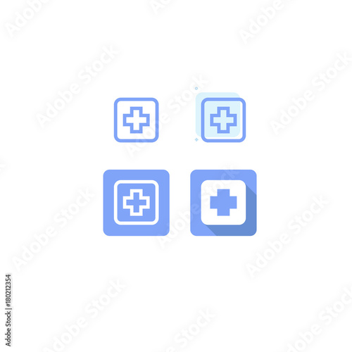 icon plus sign blue vector on white background. logo. web. Symbols. design.  illustration