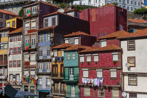 Typical Colorful Portuguese Architecture: Tile Azulejos Facade w