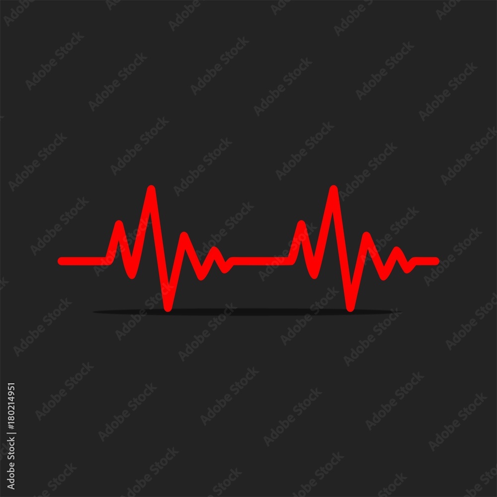 Heartbeat logo, heartbeat graphic vector with red color isolated on