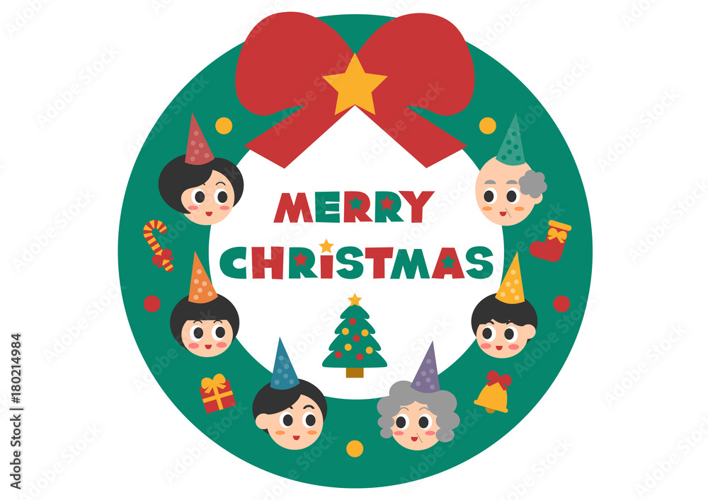 クリスマス 家族 イラスト ロゴマーク Stock Vector Adobe Stock