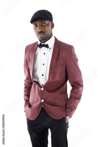 African businessmen standing with hands in pocket