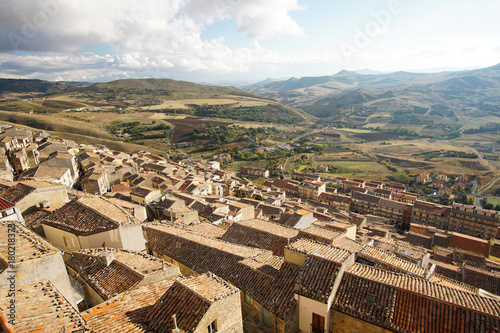 Vászonkép Old tile roofs in the most beautiful sicilian village Gangi