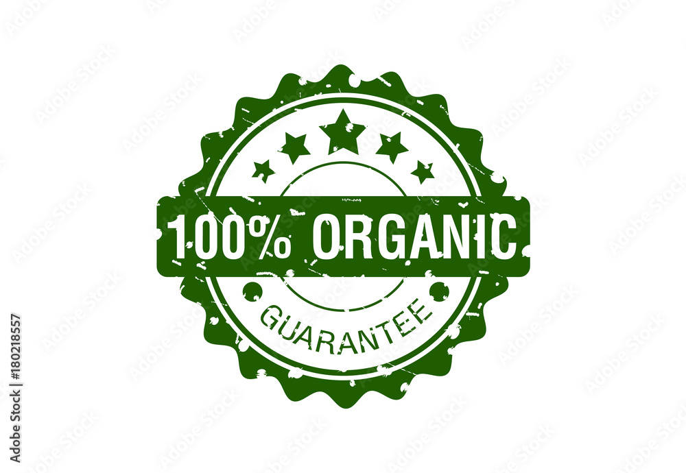 100% organic stamp design logo 100% organic stamp design logo