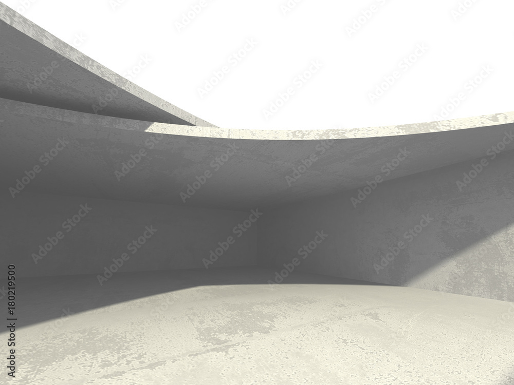 Dark concrete empty room. Modern architecture design Dark concrete empty room. Modern architecture design
