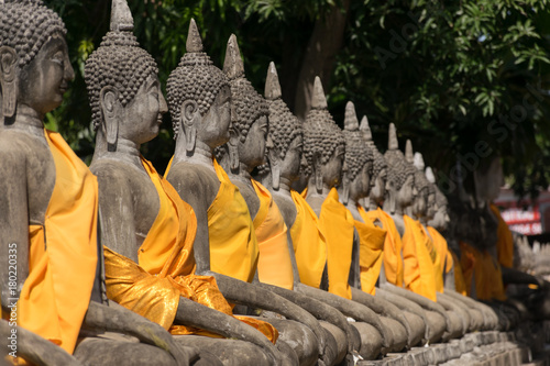 Buddha statues in Phra Nakhon Si Ayutthaya province, Thailand.