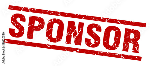 square grunge red sponsor stamp