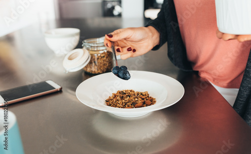 Woman preparing breakfast