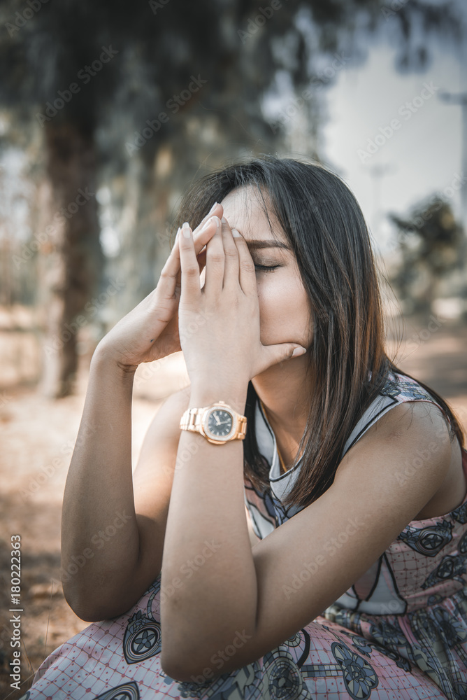 Close up sad beautiful asian woman from unrequire love,she think so much about boyfriend,life without love Close up sad beautiful asian woman from unrequire love,she think so much about boyfriend,life without love