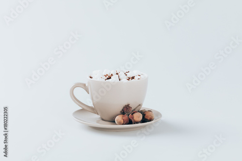 cacao with marshmallows and walnuts