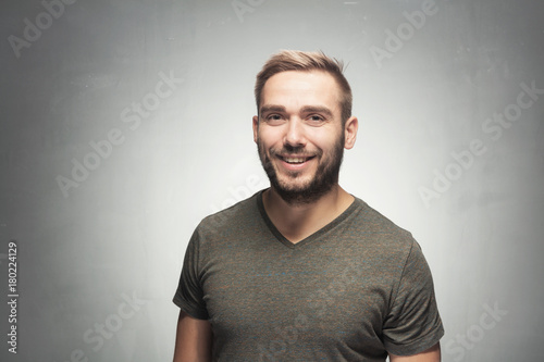 Relaxed man smiling. Casual portrait