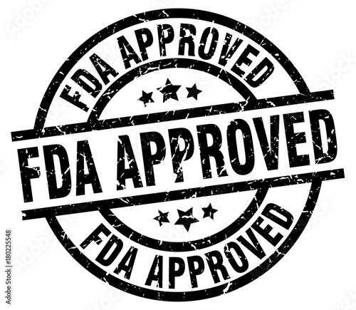 fda approved round grunge black stamp