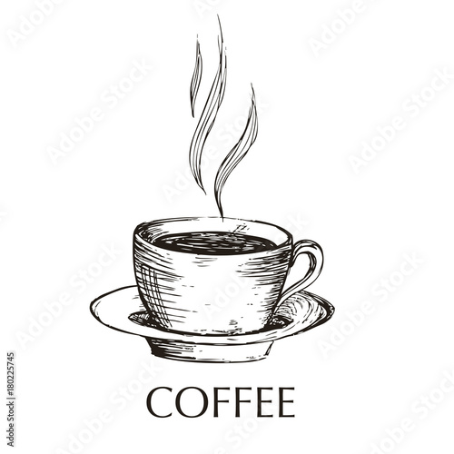 Hand drawn coffee icon.