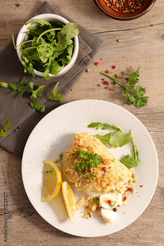 baked fish fillet with crust