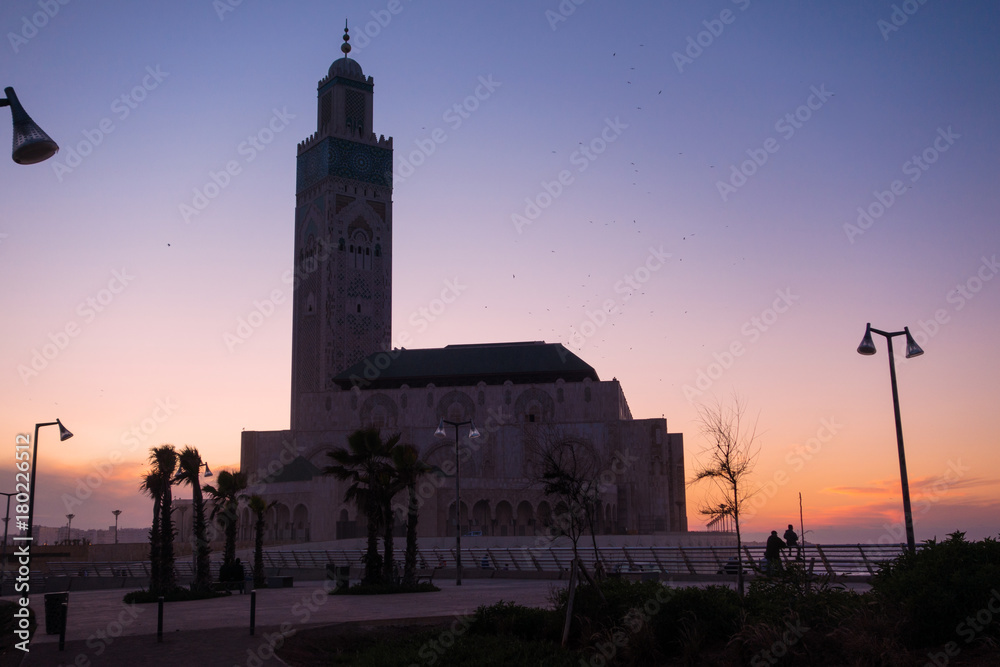 View of Hassan II mosque at the evening - Casablanca - Morocco